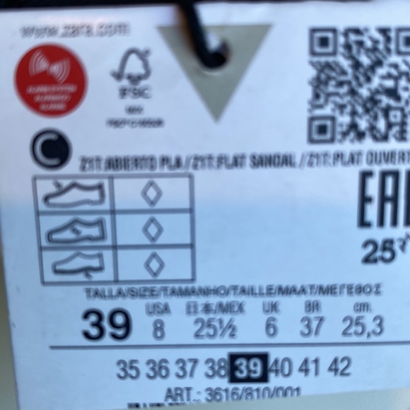 NWT Zara TUBE STRAP LOW HEELED SANDALS, size 8 - Picture 9 of 9